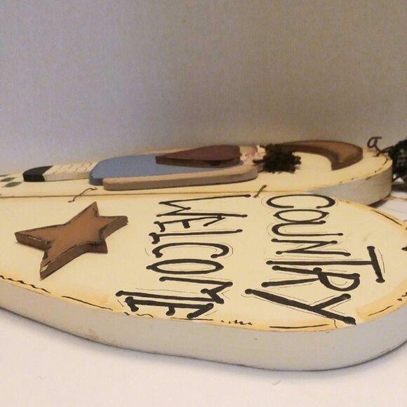 Country Welcome Heart Shaped Decor - Picture 2 of 4